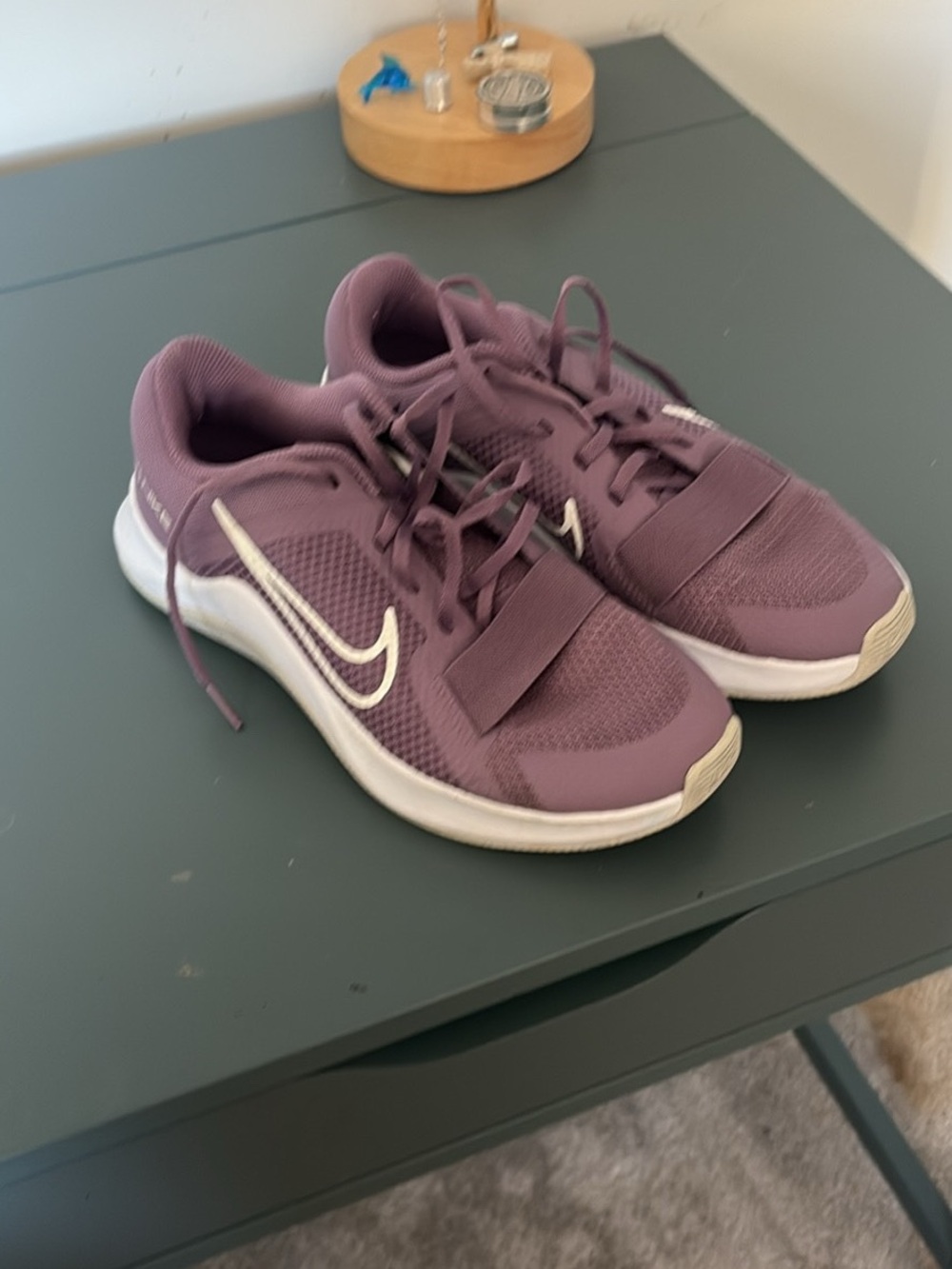 Nike Women's Mauve/Purple Training Sneakers with White Swoosh